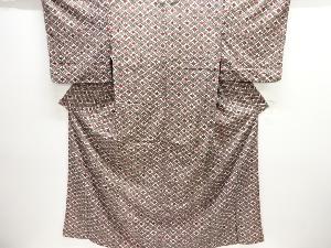 大正ロマン　斜め格子に菱華紋模様着物